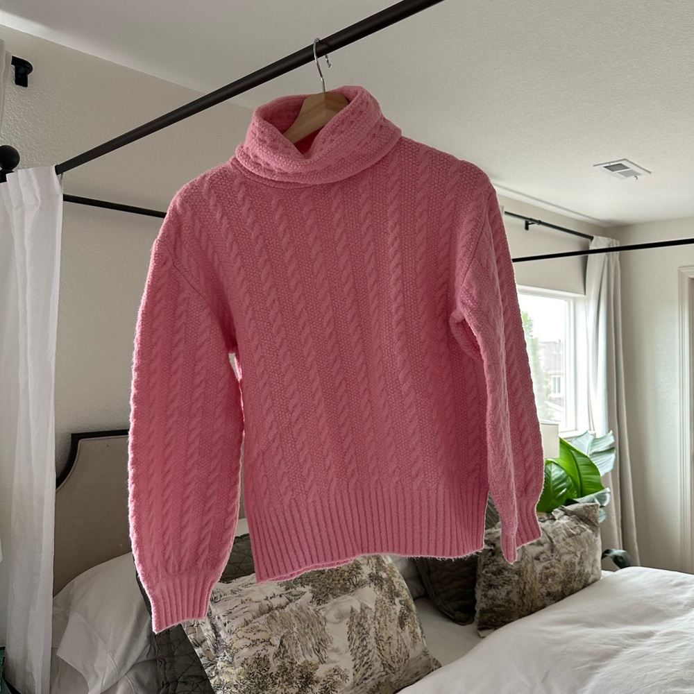 English factory pink turtle neck sweater